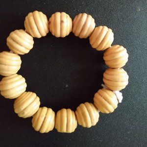 Tribal Bead Bracelet Tan and Brown Hand Crafted 5 Piece Set